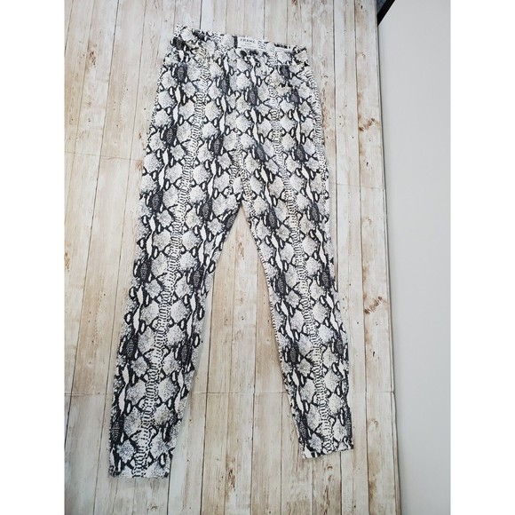 Frame Ali High Rise Cigarette Pants‎ Snake Print Pants Size 25 - Picture 1 of 8